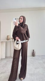 Lunar Taşlı Pantalon - Kahverengi - Görsel 6