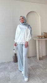 Lunar Taşlı Pantalon - Gri - Görsel 4