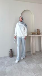 Lunar Taşlı Pantalon - Gri - Görsel 7