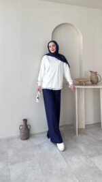 Lunar Taşlı Pantalon - Lacivert - Görsel 2