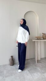 Lunar Taşlı Pantalon - Lacivert - Görsel 3