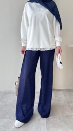 Lunar Taşlı Pantalon - Lacivert - Görsel 6