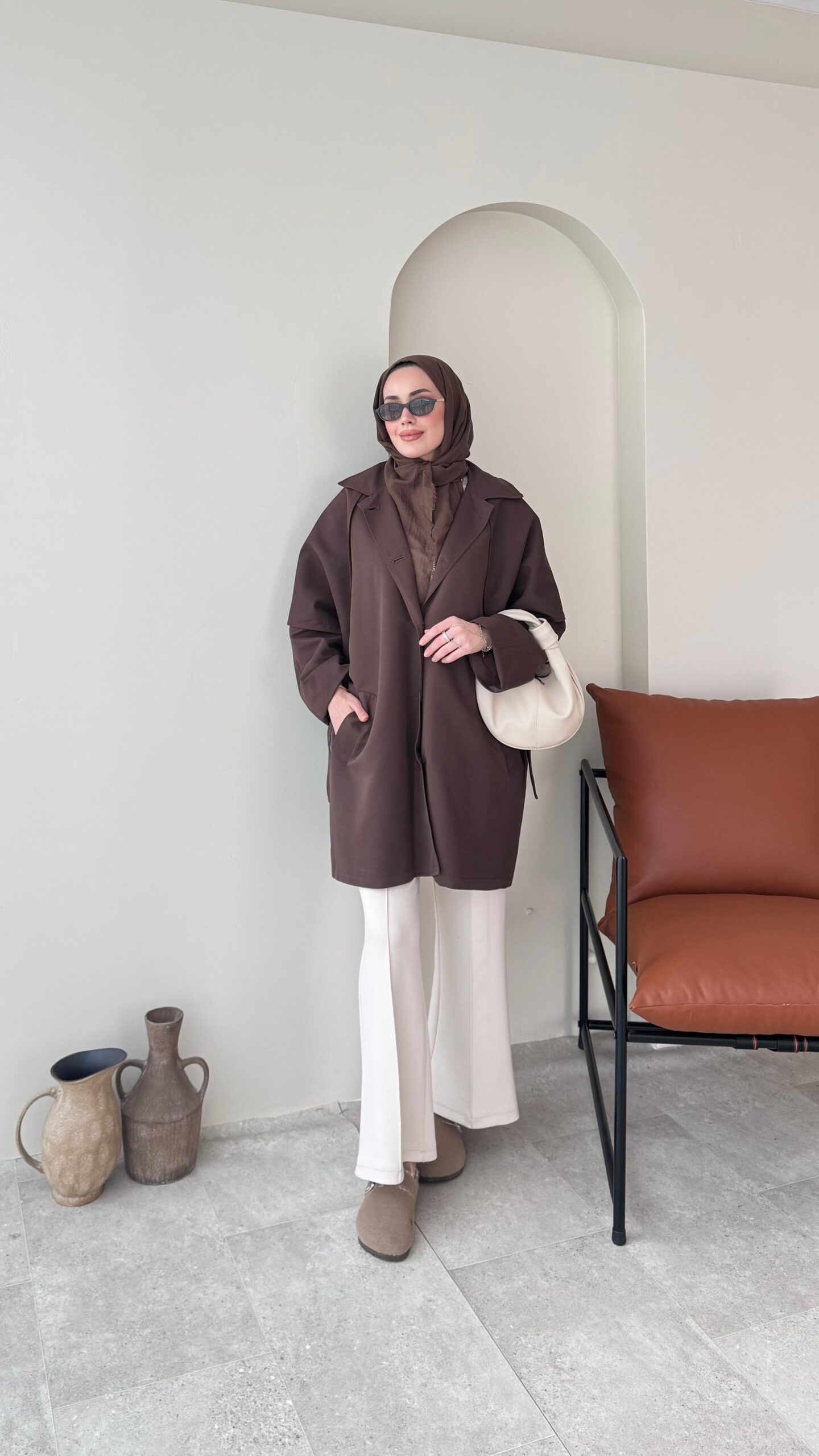 image_1950-1743.jpg Dinar Tasarım Trenç - Kahverengi - Görsel 1