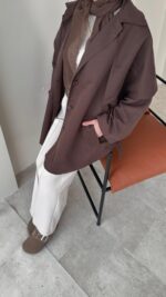 Dinar Tasarım Trenç - Kahverengi - Görsel 9