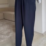 Saten Krep Pantolon - Lacivert