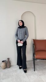 Viril Merserize Hırka - Gri - Görsel 3