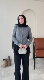 Viril Merserize Hırka - Gri - Görsel 4