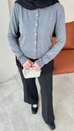 Viril Merserize Hırka - Gri - Görsel 5