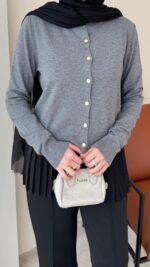 Viril Merserize Hırka - Gri - Görsel 8