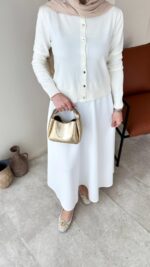 Viril Merserize Hırka - Beyaz - Görsel 5