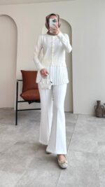 Viril Merserize Hırka - Beyaz - Görsel 8