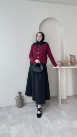 Esle Angora Hırka - Bordo