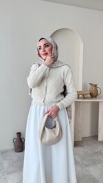 Esle Angora Hırka - Taş - Görsel 7