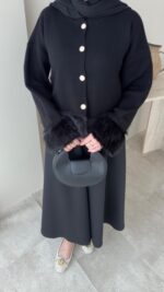 Mono Kürklü Hırka - Siyah - Görsel 4