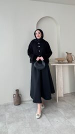 Mono Kürklü Hırka - Siyah - Görsel 5