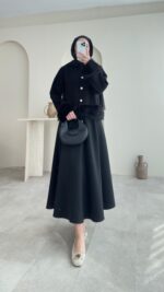 Mono Kürklü Hırka - Siyah - Görsel 6