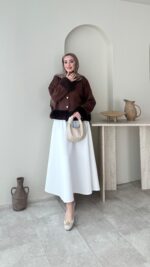 Mono Kürklü Hırka - Siyah - Görsel 7