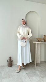 Mono Kürklü Hırka - Krem