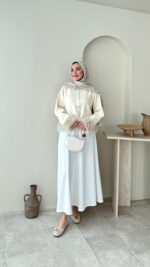 Mono Kürklü Hırka - Krem