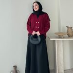 Besa Angora Hırka - Bordo