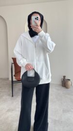 Pola Hırka - Beyaz - Görsel 4