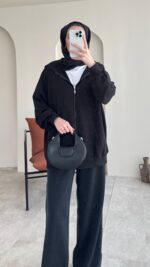 Pola Hırka - Siyah - Görsel 6