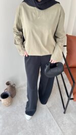 Bushu Basic Tişört - Soft Yeşil - Görsel 3