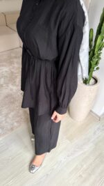 Kemerli Krinkıl Takım - Siyah - Görsel 3