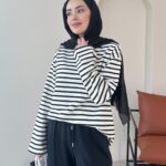 Esen Çizgili Sweat - Siyah