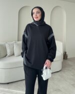 Mihri Şeritli Oyşo Takım - Siyah - Görsel 4