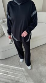 Mihri Şeritli Oyşo Takım - Siyah - Görsel 6