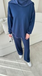 Mihri Şeritli Oyşo Takım - Lacivert - Görsel 6