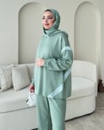 Mihri Şeritli Oyşo Takım - Mint Yeşil - Görsel 5