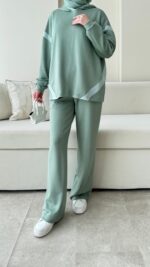 Mihri Şeritli Oyşo Takım - Mint Yeşil - Görsel 8