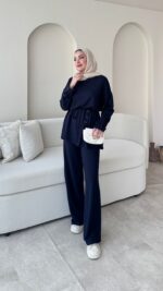 Berli Düğmeli Oyşo Takım  - Lacivert - Görsel 7