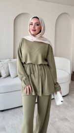 Berli Düğmeli Oyşo Takım  - Yeşil - Görsel 2