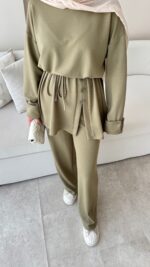 Berli Düğmeli Oyşo Takım  - Yeşil - Görsel 3