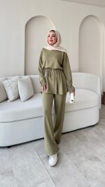 Berli Düğmeli Oyşo Takım  - Yeşil - Görsel 6