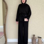 Berli Düğmeli Oyşo Takım  - Siyah