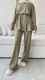 Berli Düğmeli Oyşo Takım  - Yeşil - Görsel 8