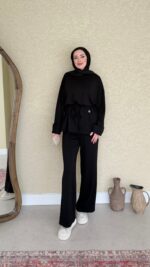 Berli Düğmeli Oyşo Takım  - Siyah - Görsel 2