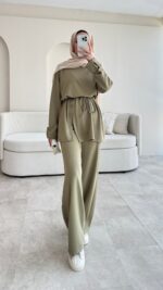 Berli Düğmeli Oyşo Takım  - Yeşil - Görsel 9