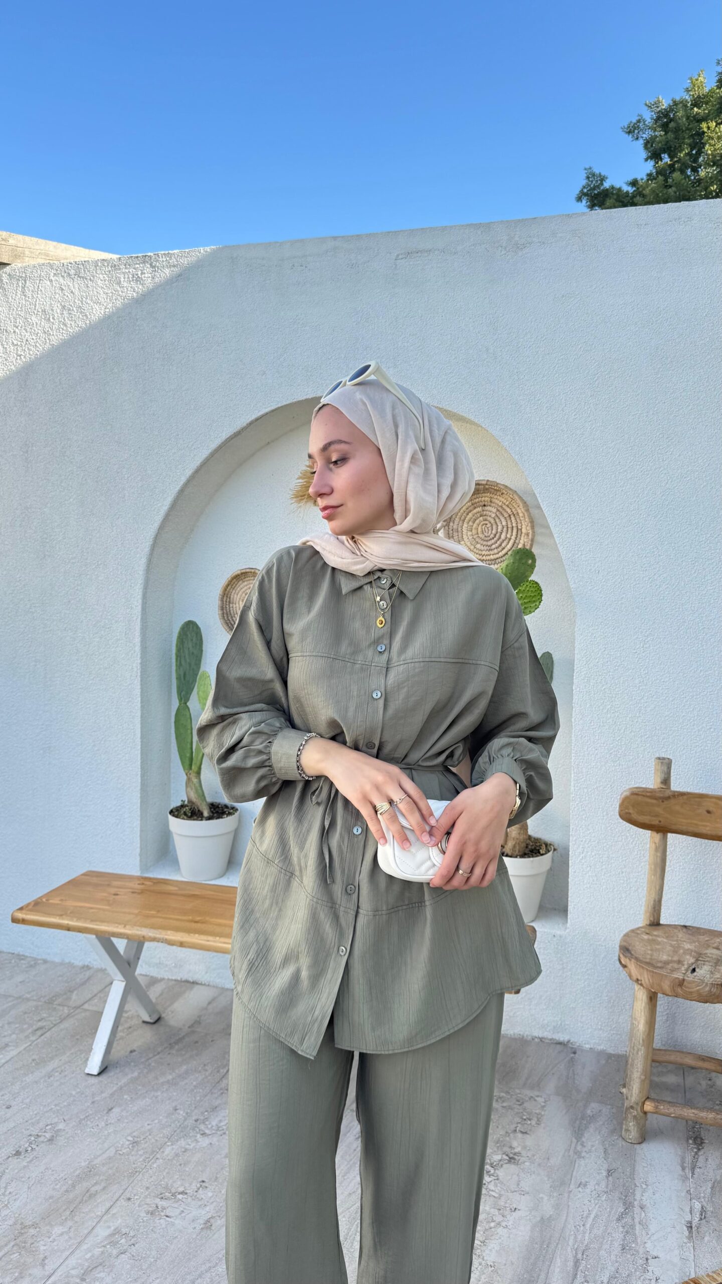 image_1950-200.jpg Kemerli Krinkıl Takım - Yeşil - Görsel 1