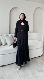 Sali Asimetrik Takım - Siyah - Görsel 3