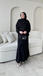 Sali Asimetrik Takım - Siyah - Görsel 5