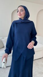 Sali Asimetrik Takım - Lacivert - Görsel 2