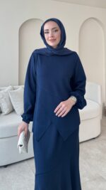 Sali Asimetrik Takım - Lacivert - Görsel 4