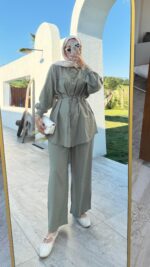 Kemerli Krinkıl Takım - Yeşil - Görsel 2