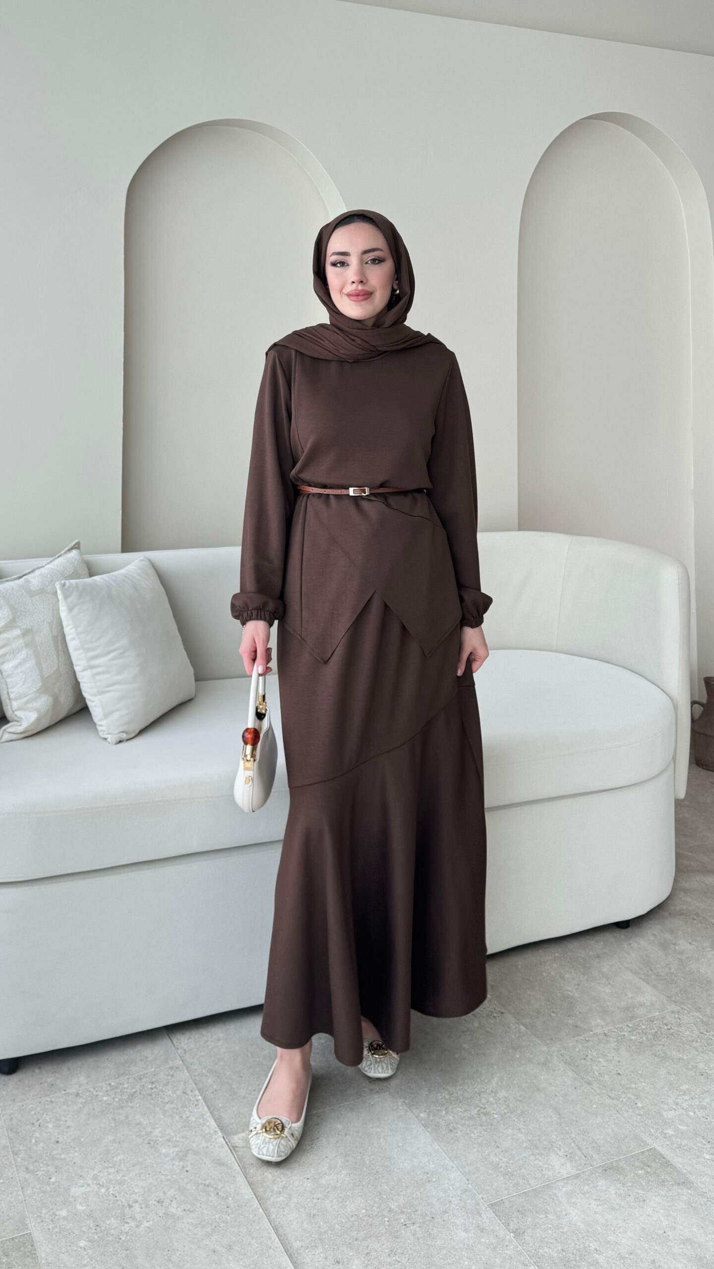 image_1950-2021.jpg Sali Asimetrik Takım - Kahverengi - Görsel 1