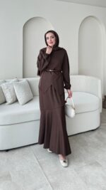 Sali Asimetrik Takım - Kahverengi - Görsel 3